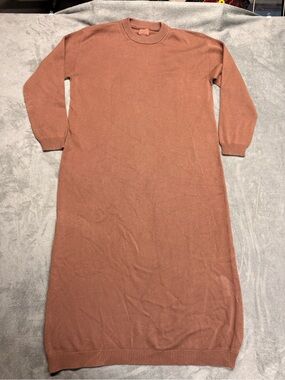 BABAA Women's Crewneck Knit Sweater Dress - Clay Brown